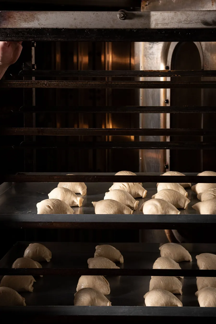 Sfogliatelle in the pastry kitchen before baking